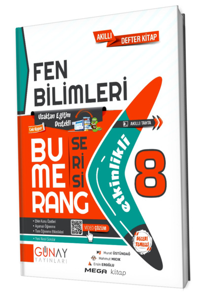 Günay Yayıncılık 2024 Günay 8. Sınıf Bumerang Serisi Fen Bilimleri Konu Anlatımlı ve Etkinlikli Soru Bankası