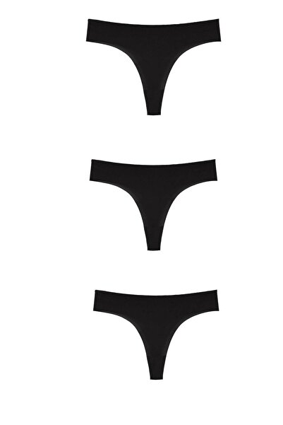 GECKO COLLECTION Kadın Dikişsiz Iz Yapmaz Lazer Kesim Tanga Külot 3'lü