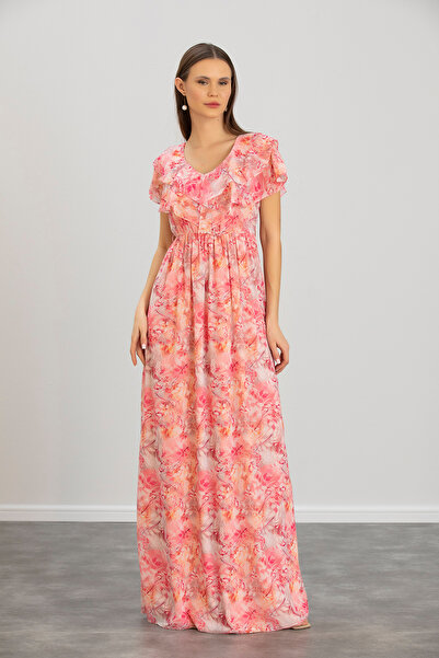 Entarim Uzun Şifon Elbise