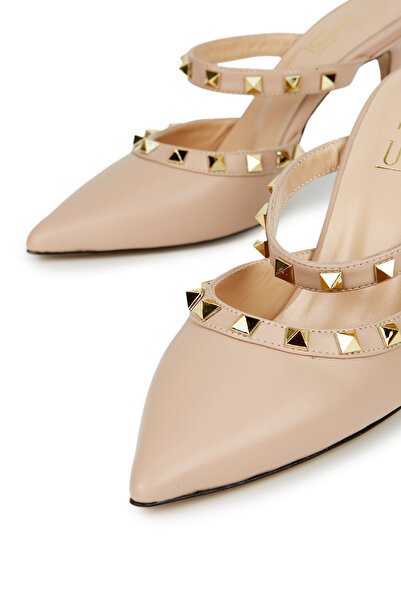 Cengiz Gümüş Gerçek Deri Bantlı Kadın Terlik