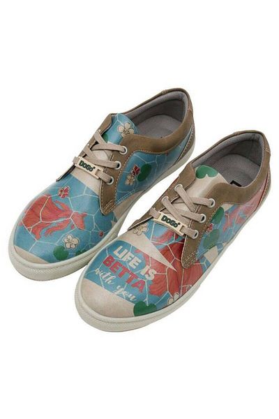 Dogo Pantofi de damă din piele vegană turcoaz - Life Is Betta With You Design