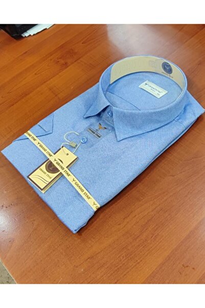 Grand Star DAYBOOKLU SHORT SLEEVE POCKET COLLAR HIDDEN BUTTONED CLASSIC MEN'S SHIRT