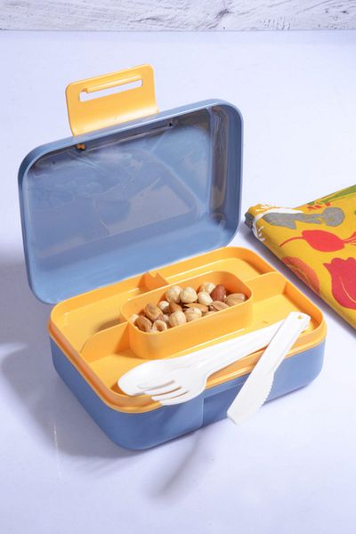 Porselen Diyarı 5-Compartment 2-Layer Lunch Box with Spoon and Fork