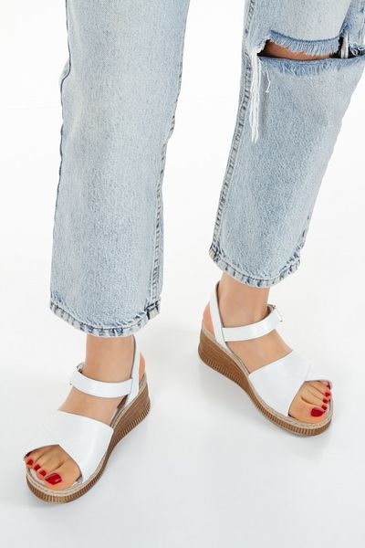 İLOLİCA Interior Exterior Piele autentică Toc pană Ortopedic Alb Pantofi de damă