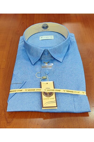 Grand Star DAYBOOKLU SHORT SLEEVE POCKET COLLAR HIDDEN BUTTONED CLASSIC MEN'S SHIRT