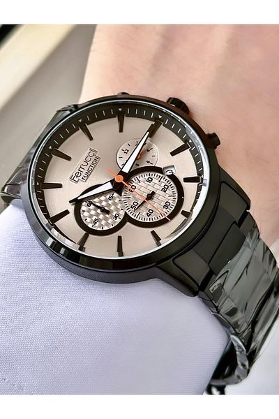 Ferrucci Men's Multifunctional Metal Band Wristwatch