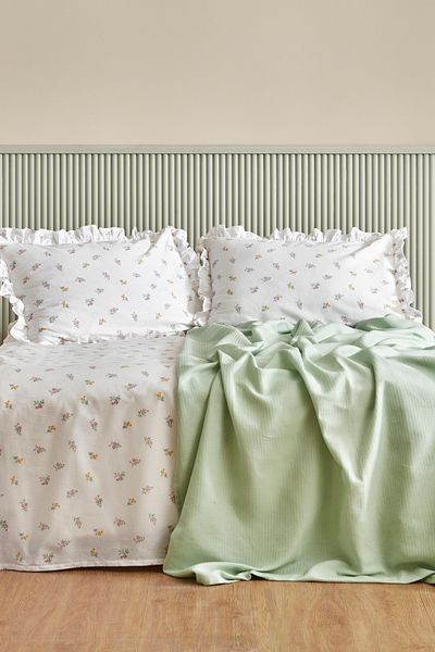 Karaca Home Lidya Green 100% Cotton Double Pique Set
