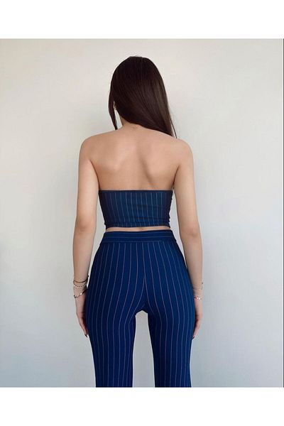SUYA US WEAR Set bustieră-pantaloni cu dungi din țesătură