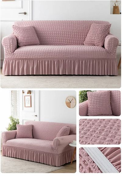 UYUMEV Husa de scaun Bürümcük pentru 3 persoane. Husa pentru scaun cu fusta. Husa de canapea extensibila. 1 buc. Pulbere