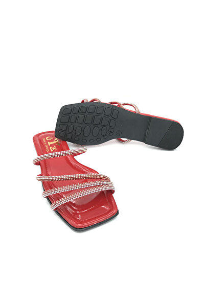 shoemio Scarlett Women's Slippers - Stone Detailed