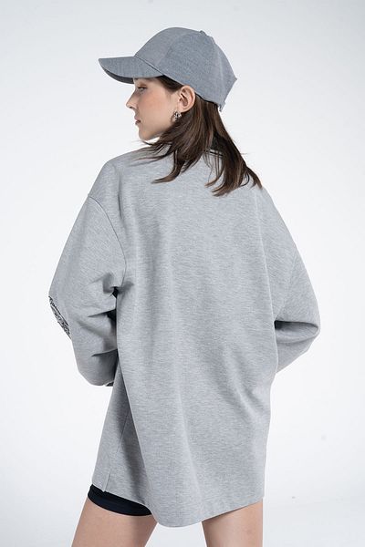 Friday Offset Γυναικείο μπουφάν Denis Grey Melange Oversize