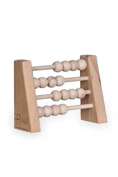ALGWOOD Natural Healthy Wooden Abacus Toy, Montessori Toys, Children's and Room Wooden Decor-5054