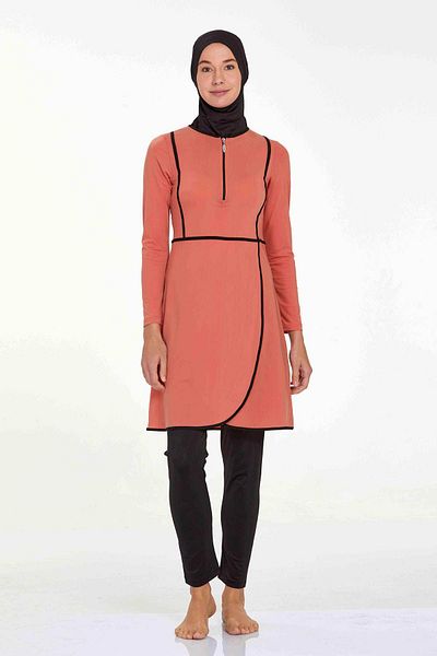 Remsa Mayo Lycra Full Covered Hijab Μαγιό Ella 4546 Cinnamon