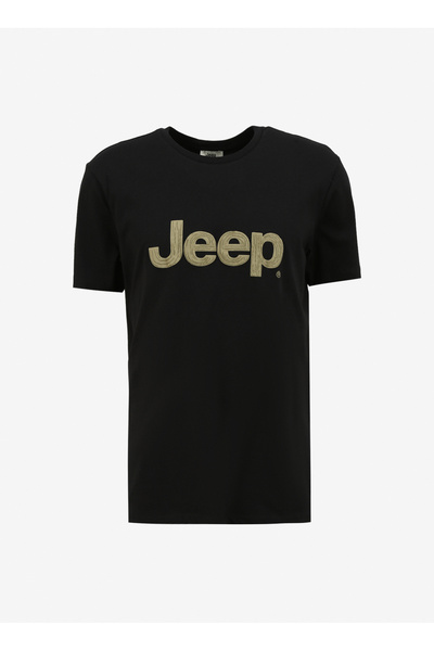 Caterpillar Siyah Erkek Bisiklet Yaka Relaxed Baskılı T-Shirt C4SM-TST4511