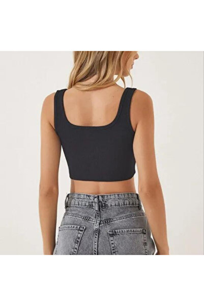 marlo Kadın Kalın Askılı Fitilli Crop Atlet Büstiyer