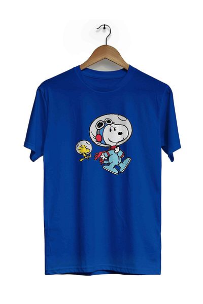 herotasarım Μπλουζάκι με κοντομάνικο Astronaut Snoopy - BLL4514