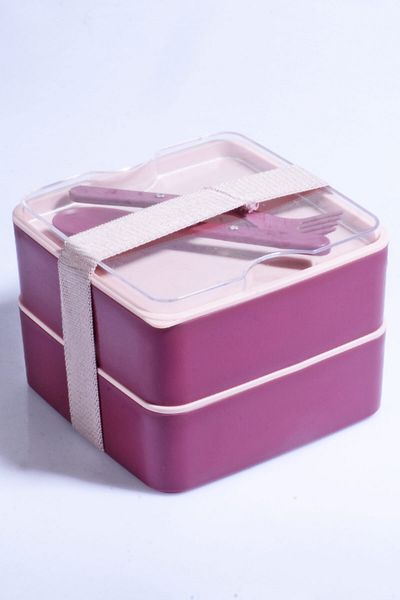 Porselen Diyarı 2 Tiers Microwave Compatible Food Storage Container Lunch Box Athlete Student School Workplace Lunch Box