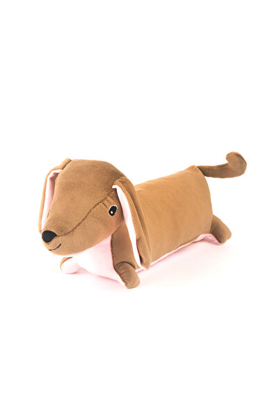 Evidea Soft Dog Patterned Pillow - Brown - 38x15 cm