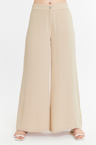 sehatex بنطلون نسائي مريح من قماش الكريب - خصر مطاطي