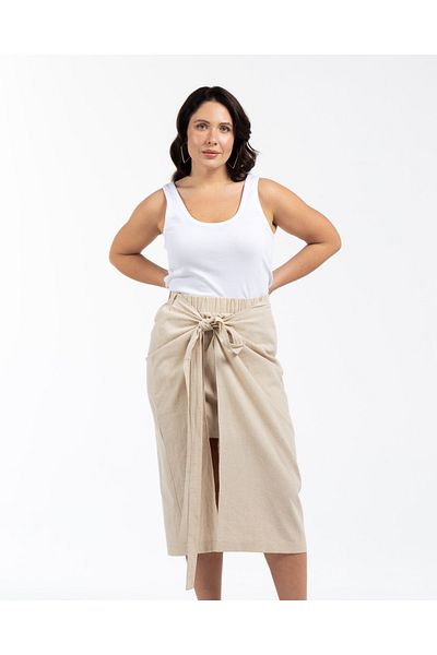 LUOKK Mandy Midi Length Linen Skirt