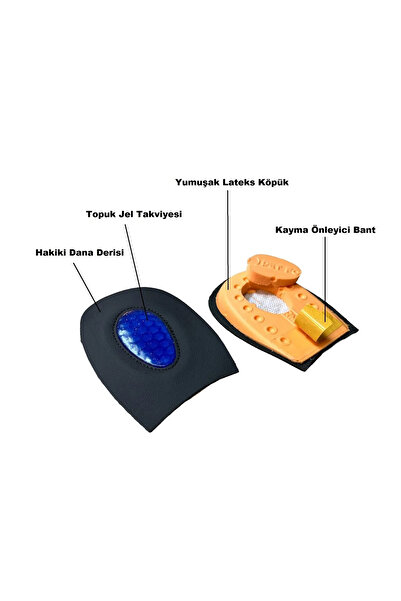 AiryFooT Epin Topukluk Hakiki Deri Jel Takviyeli Topuk Dikeni Yarım Tabanlık ...