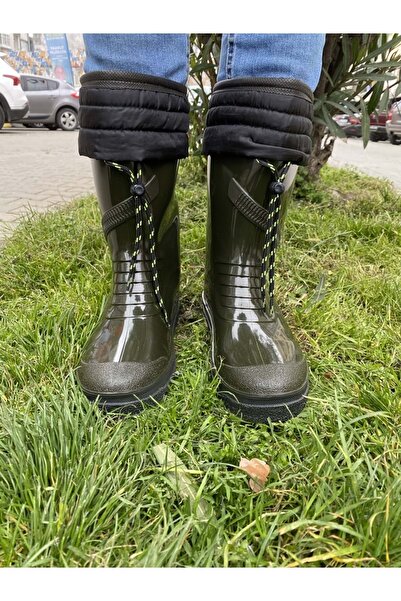 ÇİĞDEM KUNDURA Внутрішні безшерсті робочі садові дощові чоботи - зелені - 43