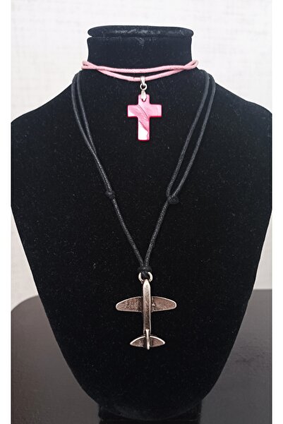 BRC Collection Haç Kolye, Uçak Kolye,ikili ipli Kolye