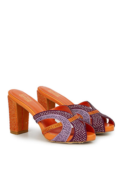 Cengiz Gümüş Orange Taşlı Topuklu Kadın Terlik