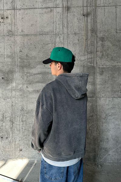 Flaw Wear Cobra Snake Printed Acid Wash Oversize Hoodie