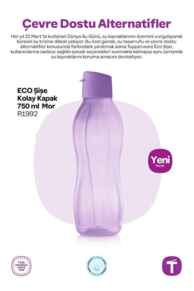 Tupperware Eco Bottle Su Şişesi (750 ML.) - Mor