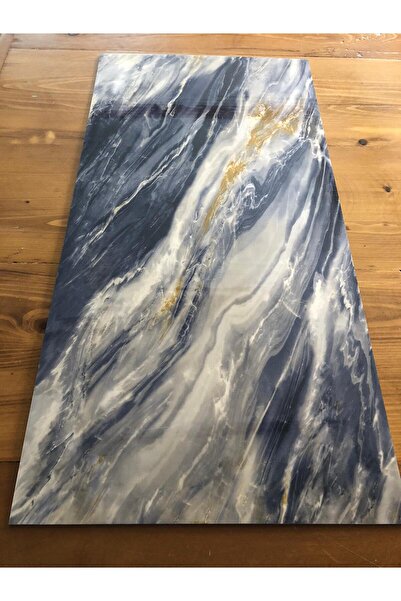 GÜÇLÜ 30x60cm Mavi Mermer Desenli Yapışkanlı Seramik Desen Mutfak Banyo Wc Pv...