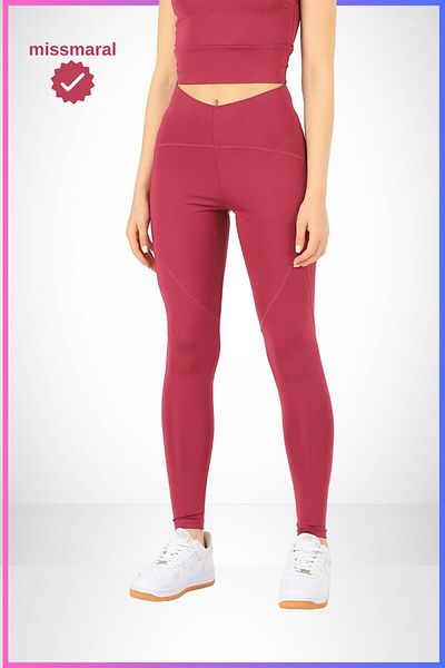 missmaral Jambiere slim Fit Recuperare cu talie înaltă Plum Sport Model Flatlock Cusătură Detaliată Oslo 1090