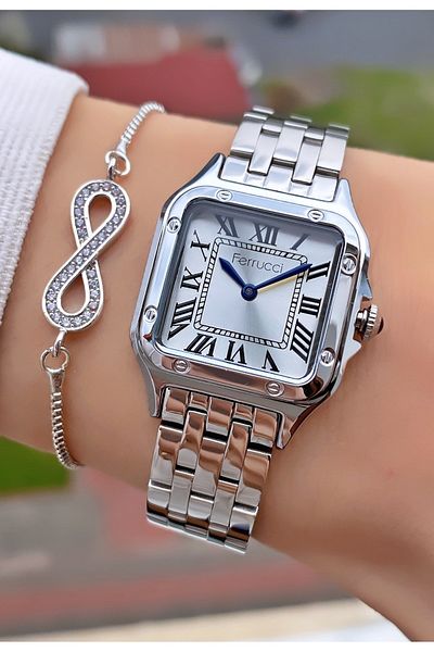 Ferrucci Ferruci Brand Silver Color Steel Cord Men's Wristwatch - Bracelet