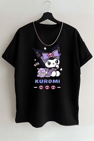AMMA Unisex Kuromi Printed Trend Short Sleeve 100% Cotton T-shirt