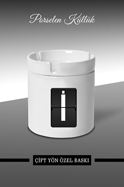 yhfoto Σχεδιασμένο τασάκι με γράμμα Ι - Τασάκι από πορσελάνη - Τασάκι για τέφρα