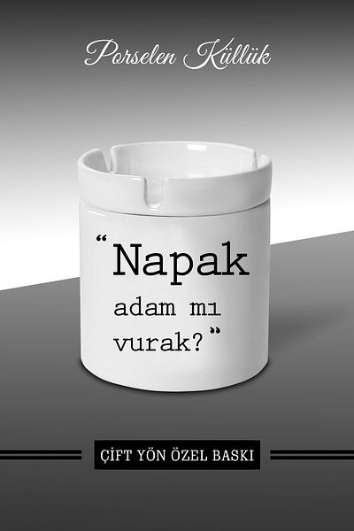 yhfoto Είναι ο Ναπάκ άνθρωπος ή όχι; Σχεδιασμένο Τασάκι - Πορσελάνινο Τασάκι - Επιτραπέζιο Τασάκι