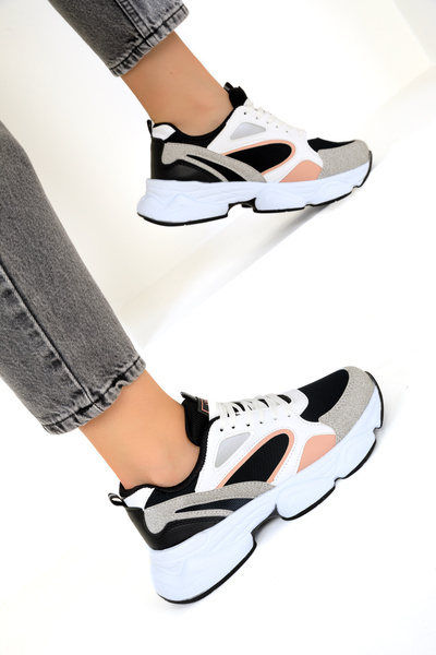 SOHO Grey-Black-Powder Women's Sneakers 17226