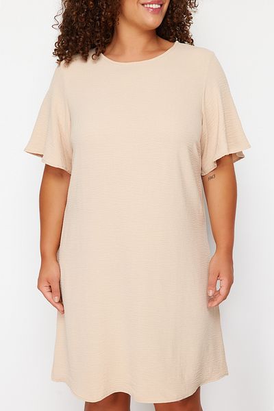 Trendyol Curve Stone Aerobin Woven Plus Size Dress TBBSS24AH00190