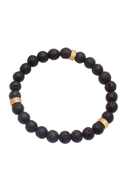KUZZOI Bileklik Herren Lava Schwarz Vintage 925 Gümüş Oxidiert