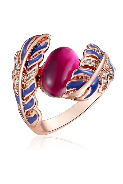 Lulu & Jane Ring mit Kristallen von Swarovski® Ring roségold verziert mit Kristallen von Swarovski® weiß Glas pi