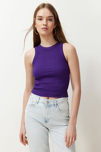 Trendyol Collection Lila kötőfék gallér bordázott rugalmas kötött alsóing TWOSS24AL00047