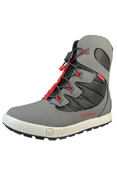 Merrell Kinder Stiefel Wanderschuhe Winterschuhe Snow Bank 4.0 WTRPF MK267145 Grau Grey/Black/Red Leder u