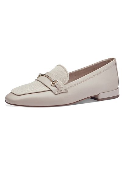 Tamaris Damen Halbschuhe Slipper 1-24224-42 Creme 418 Ivory Leder und Textil mit TOUCH-IT