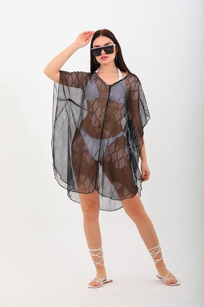 marecaldo Yazlık Kadın Giyim Modası Mayo Üzeri Yarasa Pareo Modeli Farfalla X...