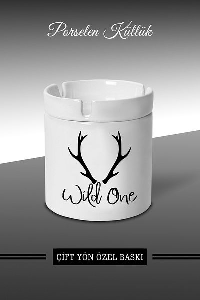 yhfoto Scrumieră Wild One Design - Scrumieră din porțelan - Scrumieră
