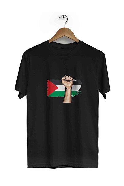 Fanze تي شيرت فلسطيني قوي بأكمام قصيرة ذو مقاس قياسي zrn4600