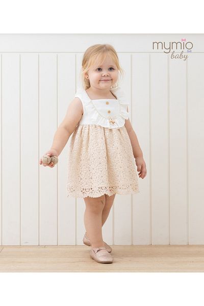 Mymio 6-24 Months Girl's Laced Lace Birthday Stylish Summer Baby Dress