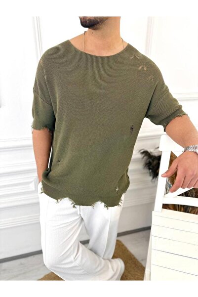 elkumoda Μπλουζάκι με σχισμένη λεπτομέρεια T-shirt με κοπή με λέιζερ