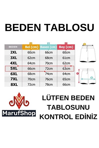 marufshop Βαμβακερό σορτς Indigo Κατάλληλο για άνδρες μεγάλου μεγέθους 110-150 κιλά