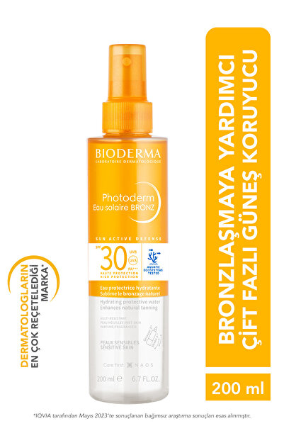 Bioderma PHOTODERM BRONZE SUN PROTECTİVE WATER SPF30 BRONZİNG SUNSCREEN FACE, BODY, HAİR 200 ML PSSN1655